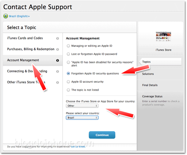 Suporte da Apple