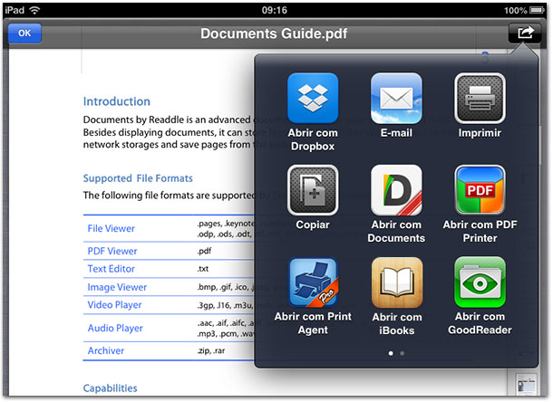 Escolha o aplicativo para abrir o PDF