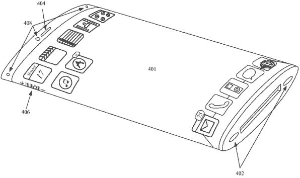 Patente de iPhone com tela curva
