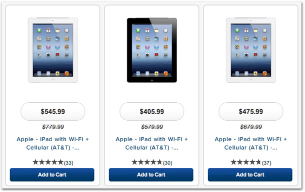 Preços do iPad