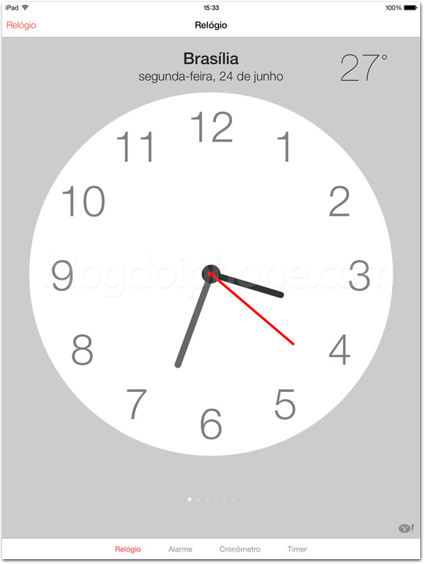 Relógio iOS 7