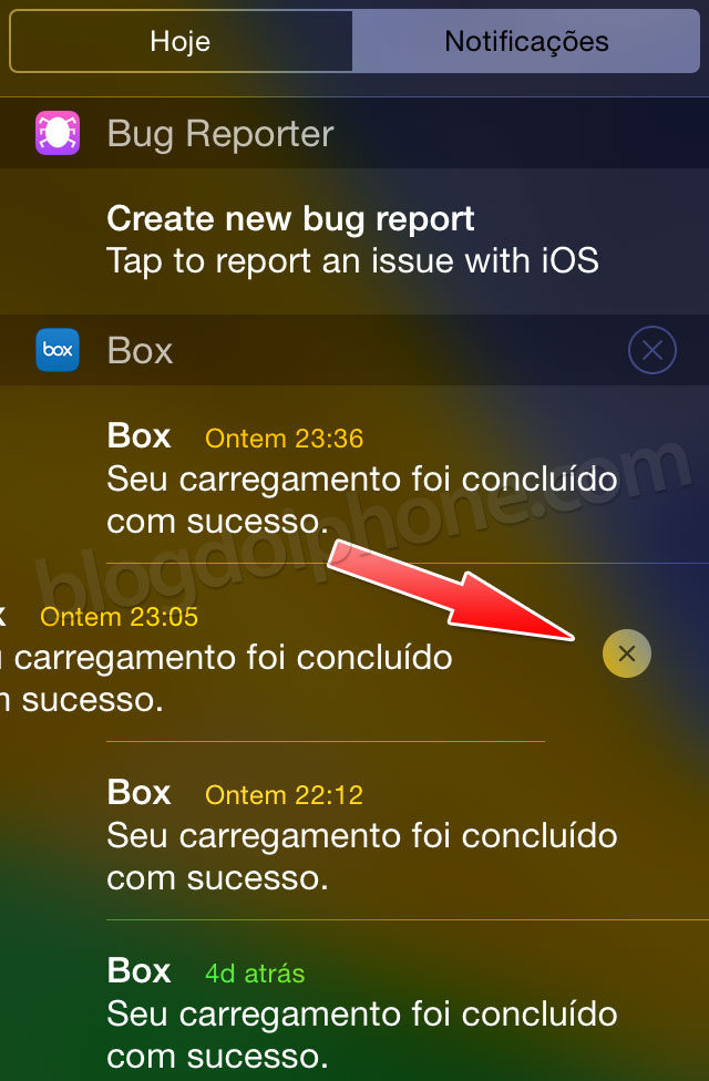 iOS 8 — Apagar notificações