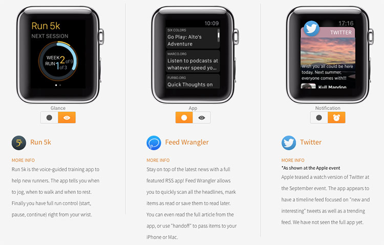 Apps no Apple Watch