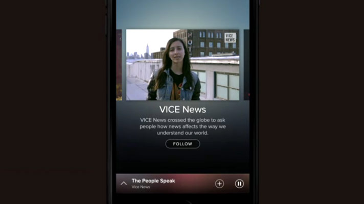 Video da Vice em reprodução no app