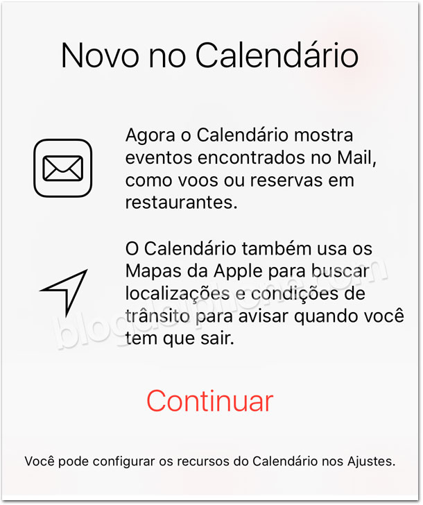 iOS 9 Calendário