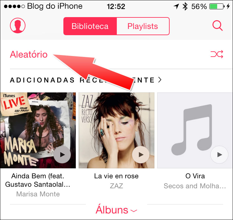 iOS 9 Músicas aleatórias