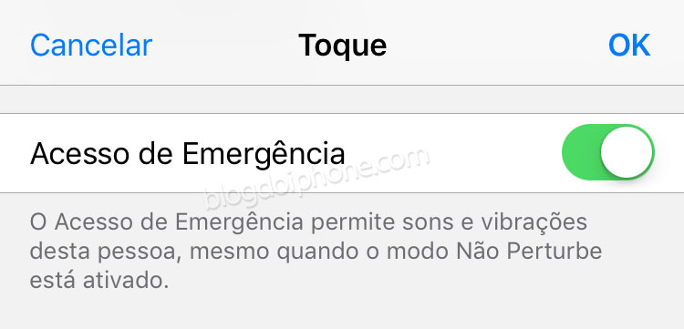 iOS 10 Acesso de Emergência