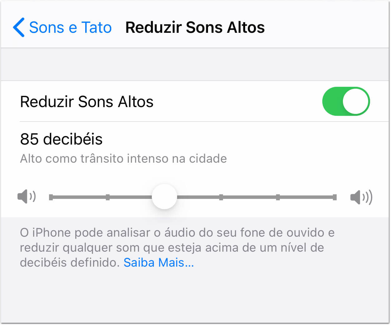 iOS 14 Reduzir Sons Altos