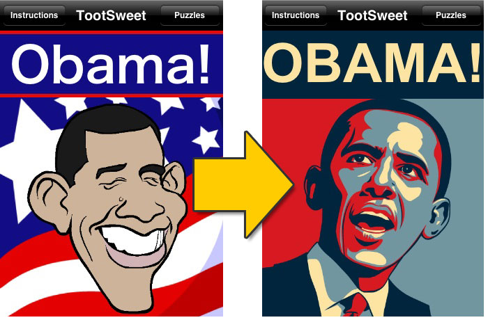 Mudança na caricatura de Obama