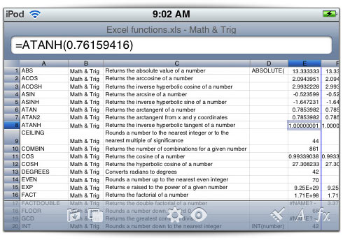 Editor de planilhas Excel no iPhone