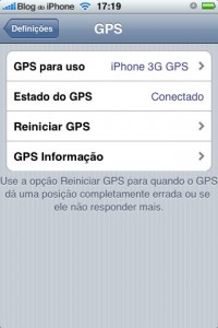 Uso do GPS do iPhone
