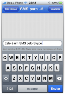 SMS no Skype