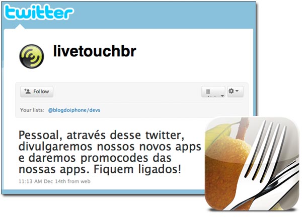 Twitter da Livetouch
