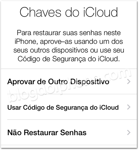 Chaves do iCloud
