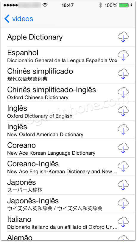 Dicionário em várias línguas