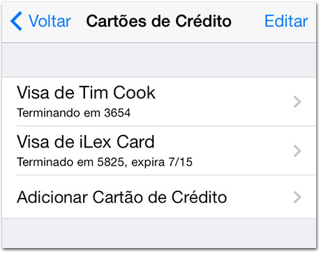 Chaves do iCloud
