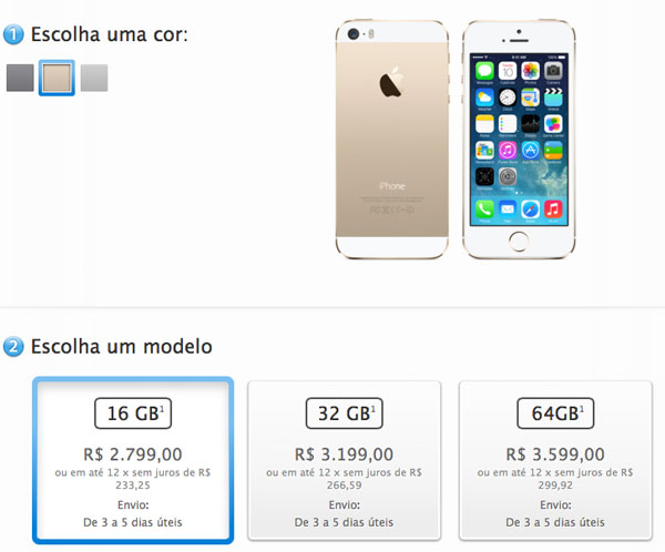 iPhone 5s na Apple Store Online
