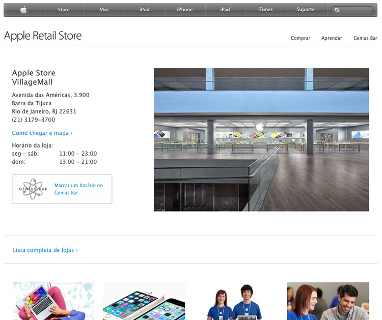 Site Retail da Apple