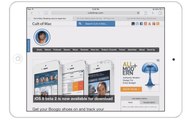 iPad Safari iOS 8