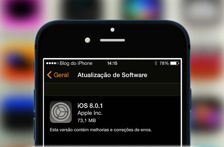 Falha no iOS 8.0.1