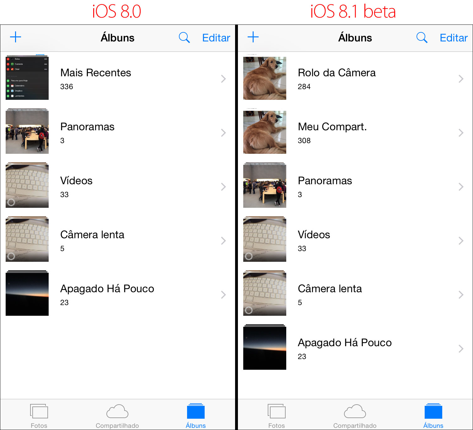 Rolo da Câmera - iOS 8.1