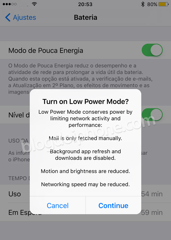 iOS 9 bateria