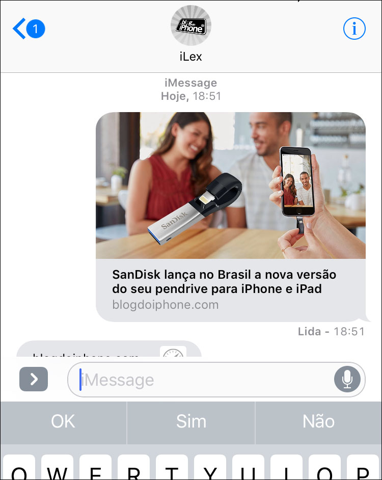 iMessage preview