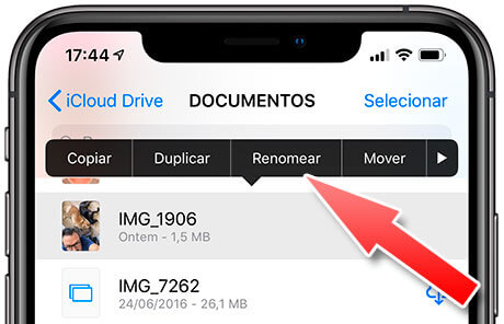 Como mudar o nome de um arquivo no iOS