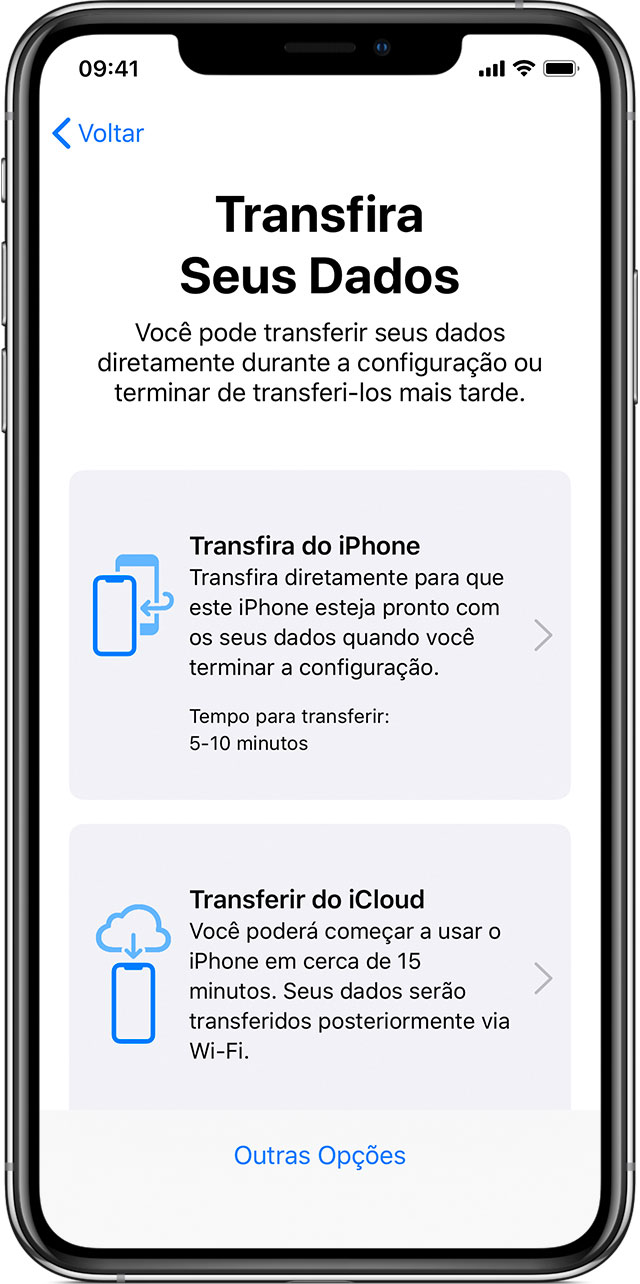 transferir dados de um iPhone para outro