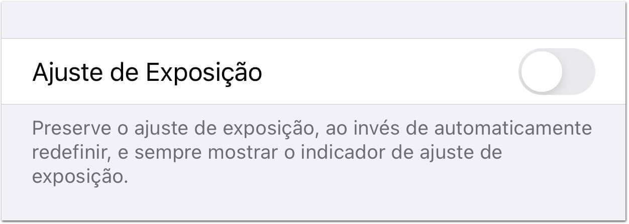 iOS 14 Ajustes de Exposição