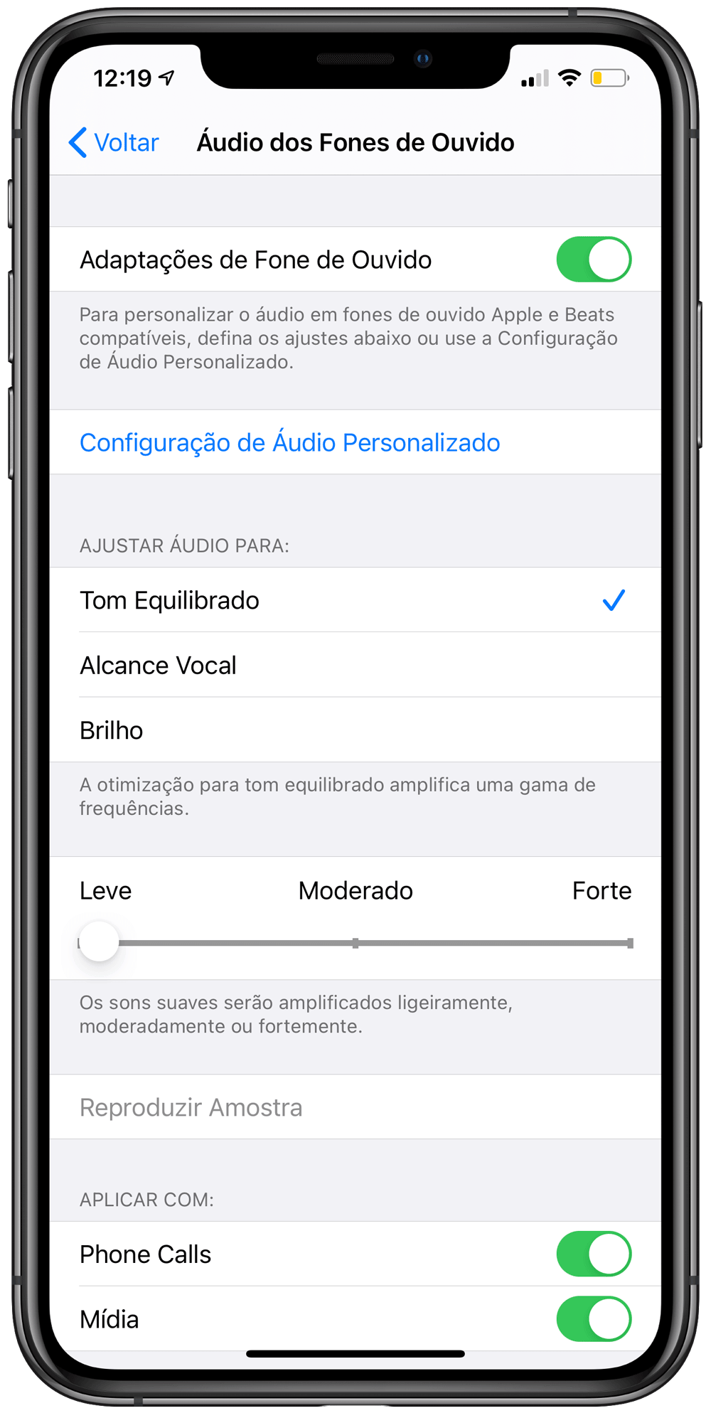 iOS 14 ajustes fones