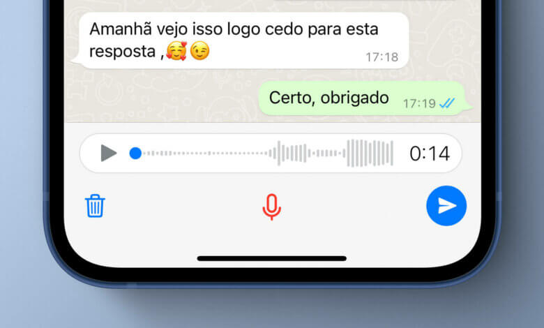 ouvir áudio WhatsApp antes enviar