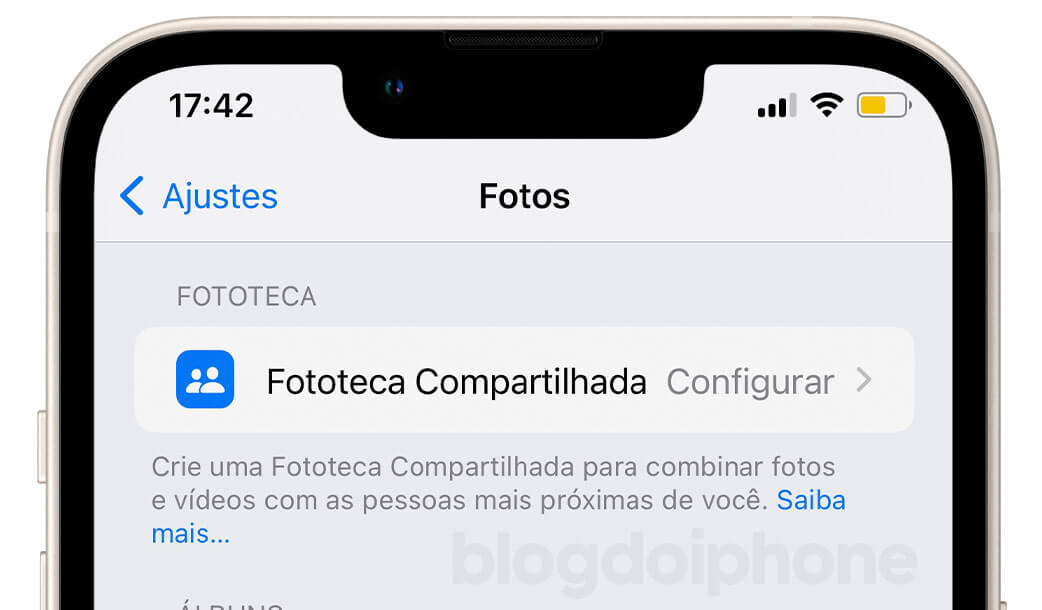 Fototeca compartilhada iOS 16