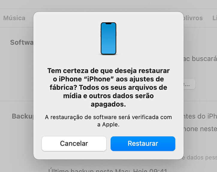 Restaurar iPhone no Mac