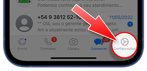 Configurações do WhatsApp