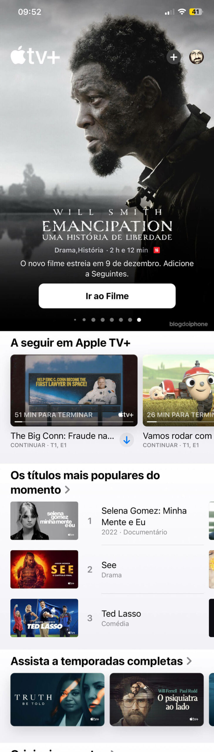 Novo app TV iOS 16.2
