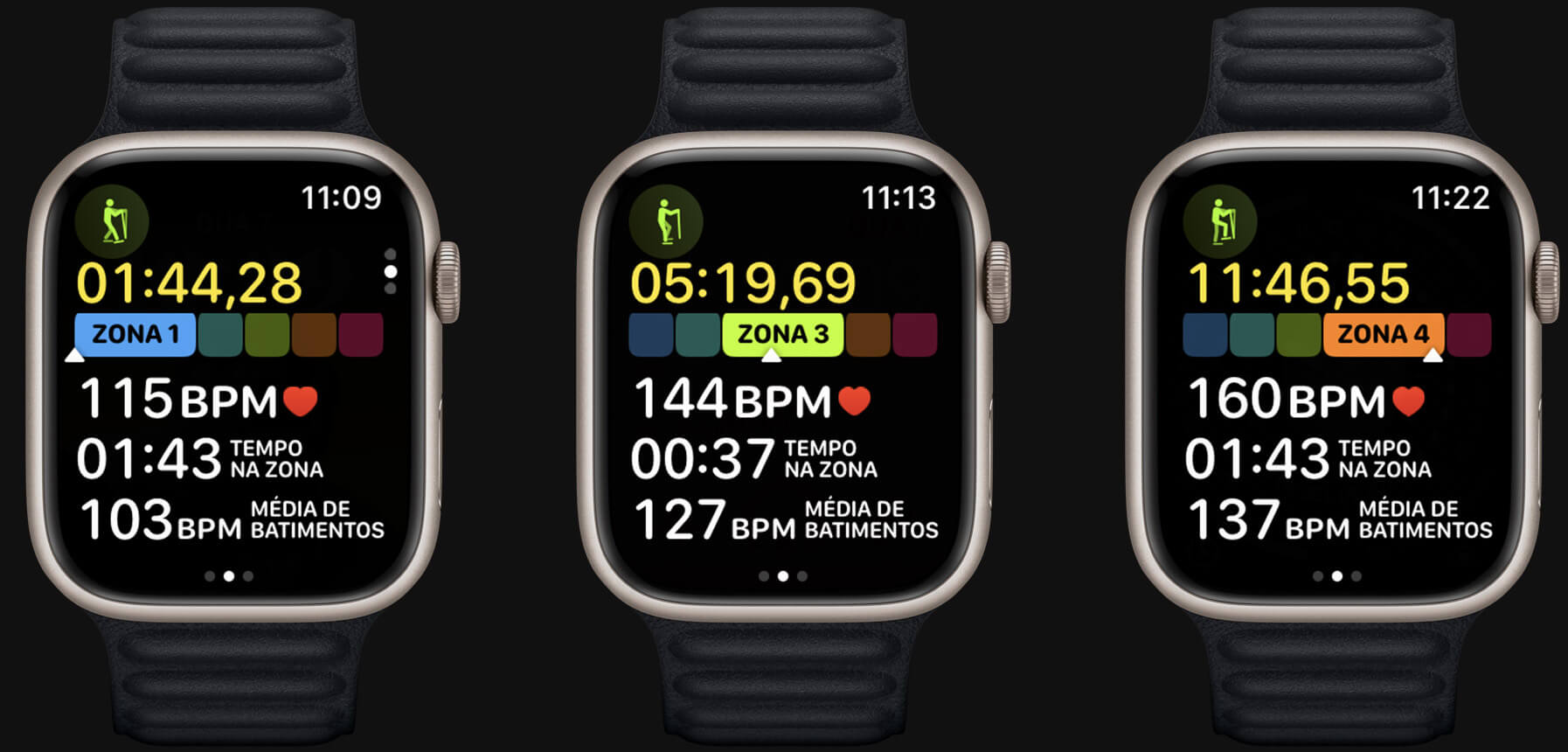 zonas cardíacas do Apple Watch