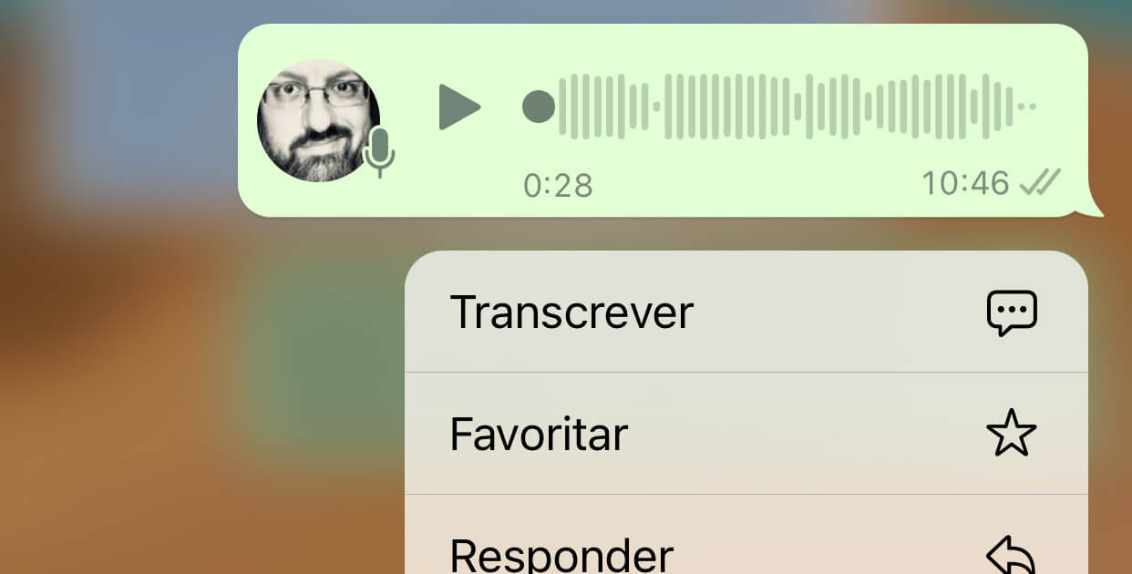 WhatsApp Transcrever áudio