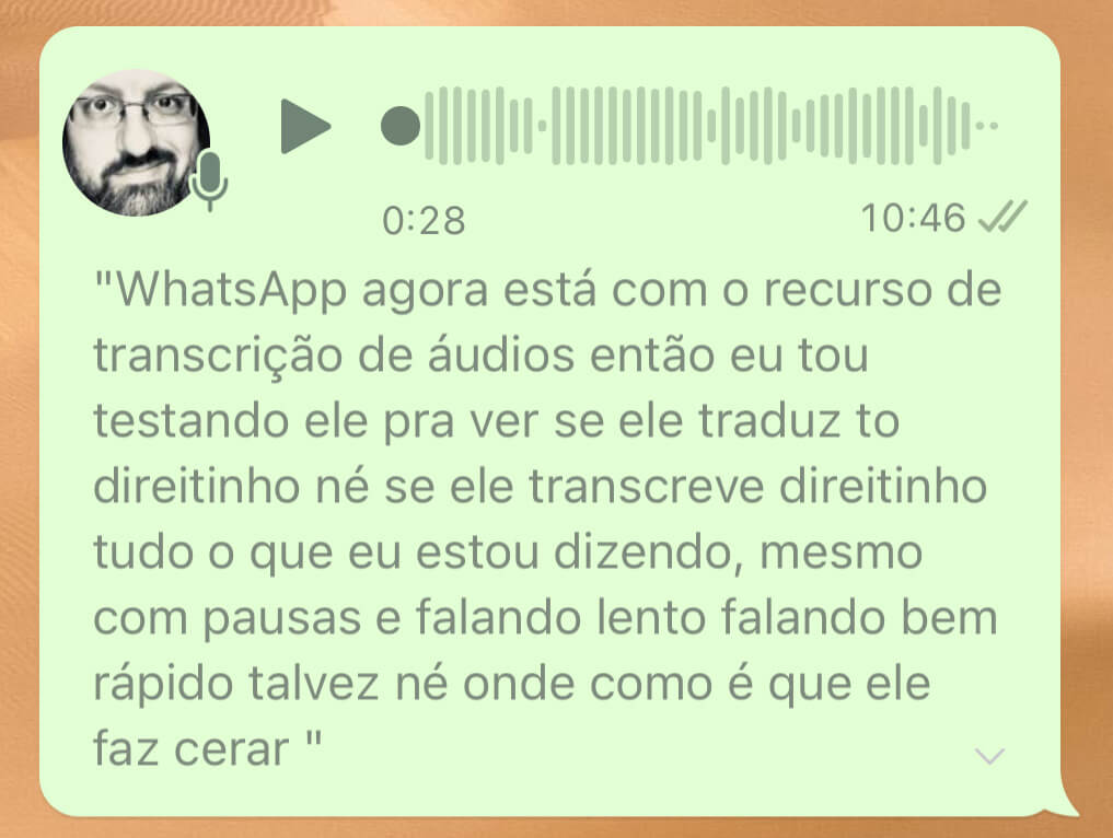 WhatsApp transcrição de áudio