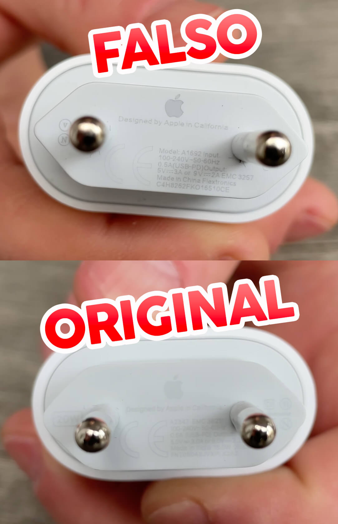 Carregador Apple falso original