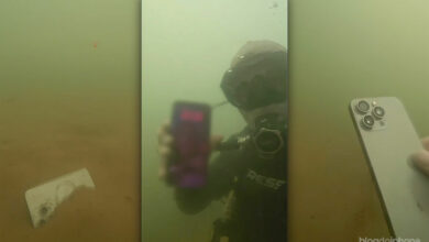 iPhone 15 Pro mergulhado no lago Paranoá
