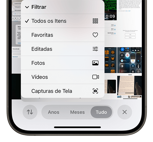 iOS 18 Filtro de visualização na galeria de fotos