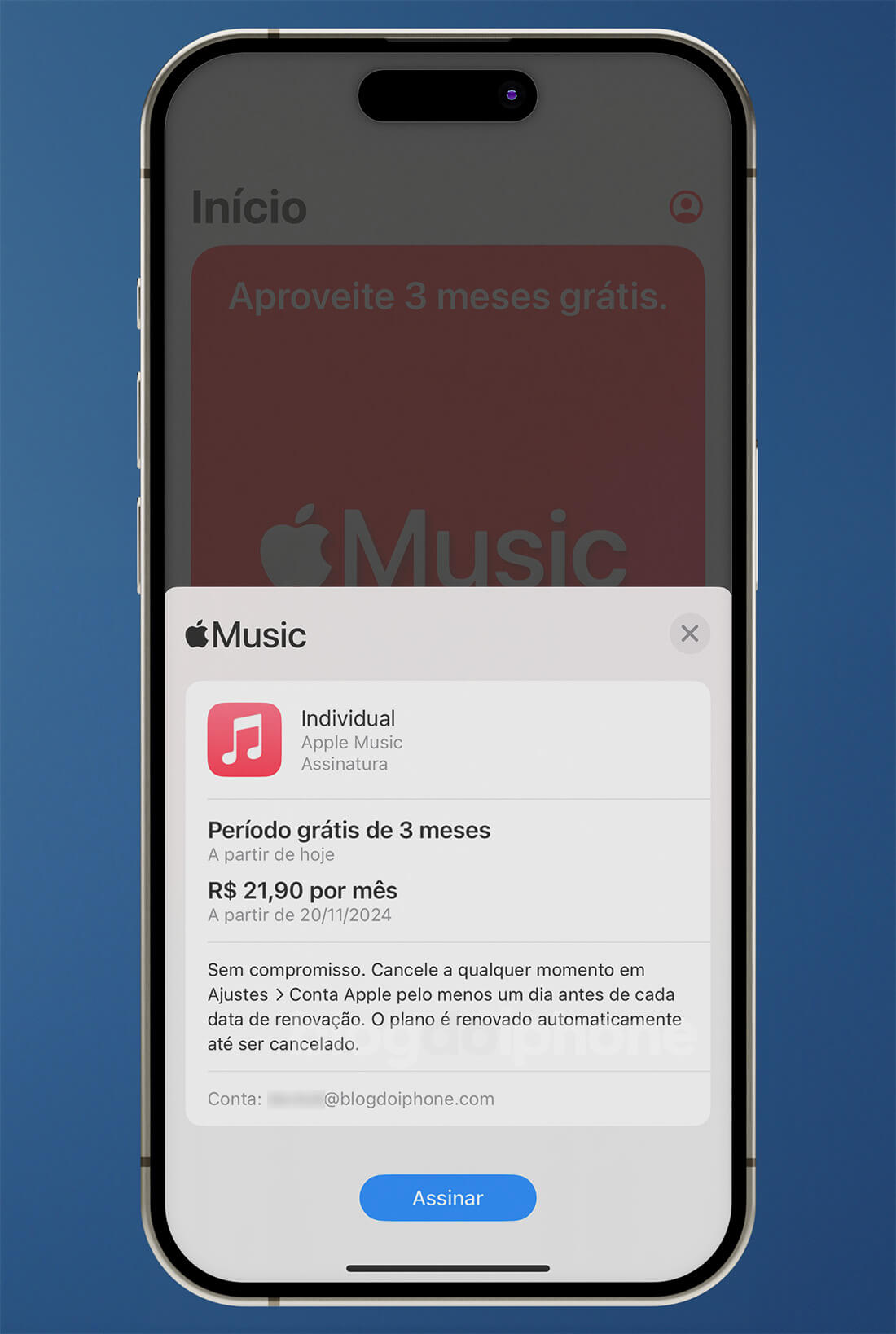 Apple Music Teste Grátis 3 meses