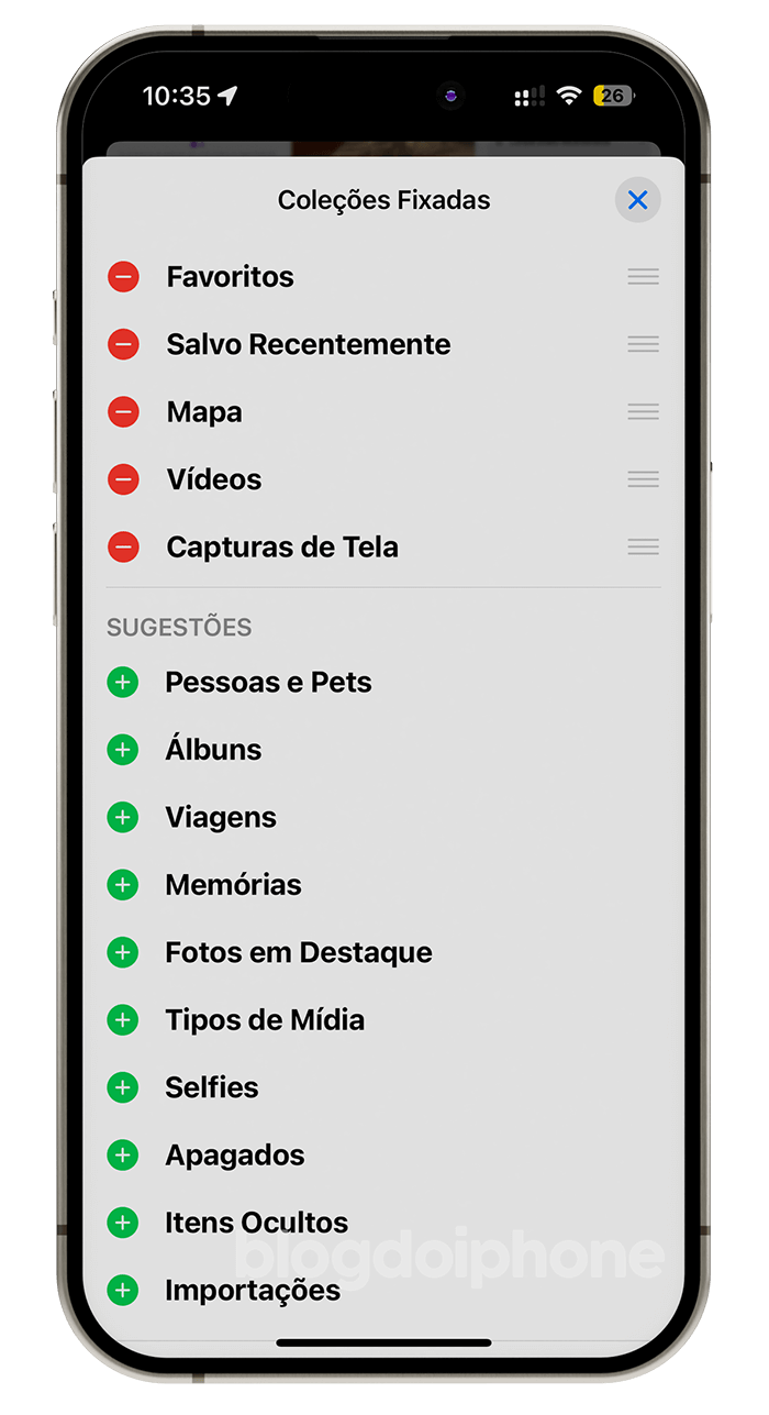 iOS 18 Fotos - Coleções Fixadas