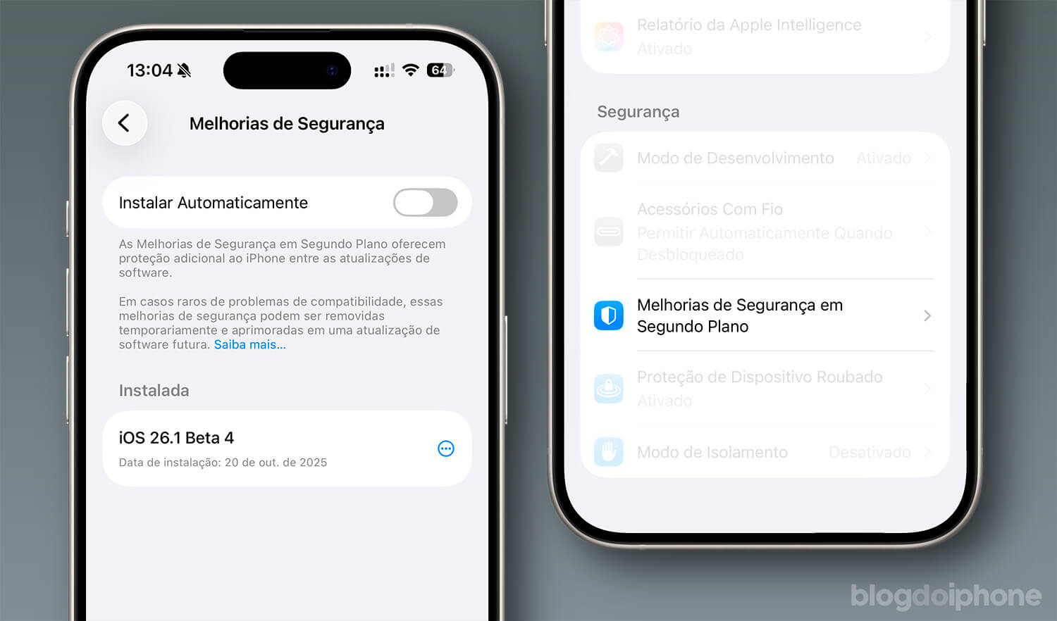 Melhorias de Segurança em Segundo Plano