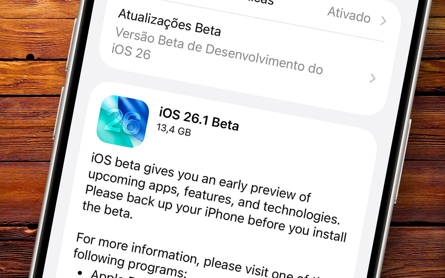iOS 26.1 beta