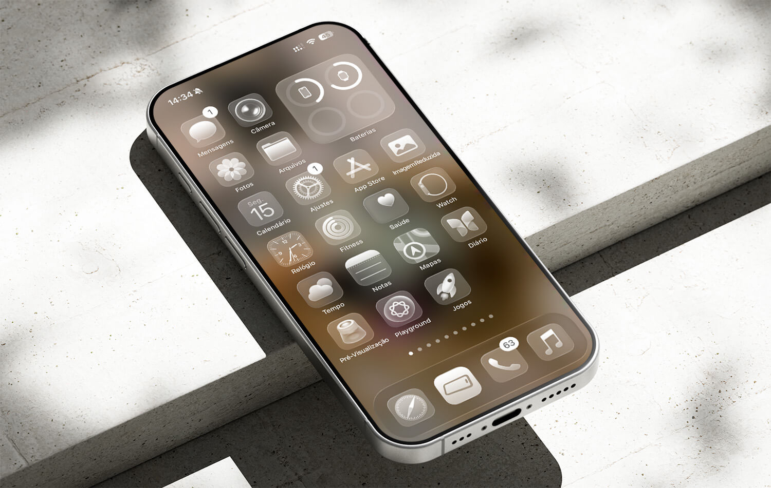 iOS 26 icon translucido