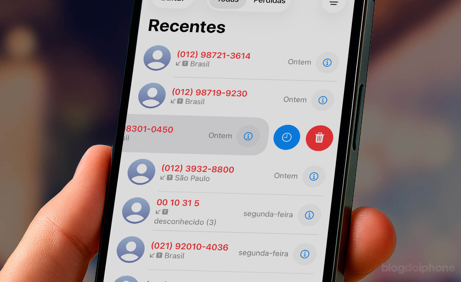 iOS 26 Lembrete ligação