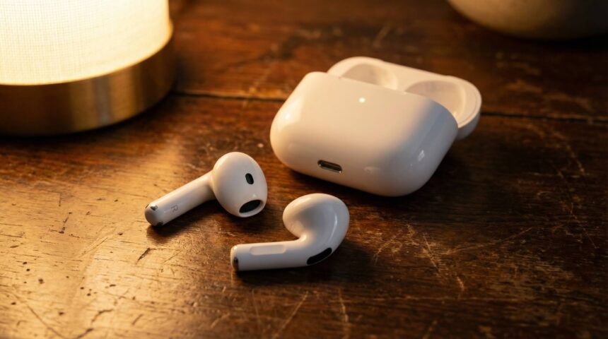 AirPods 4 na mesa